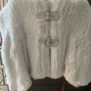 Guess genuine rabbit fur shall with hood